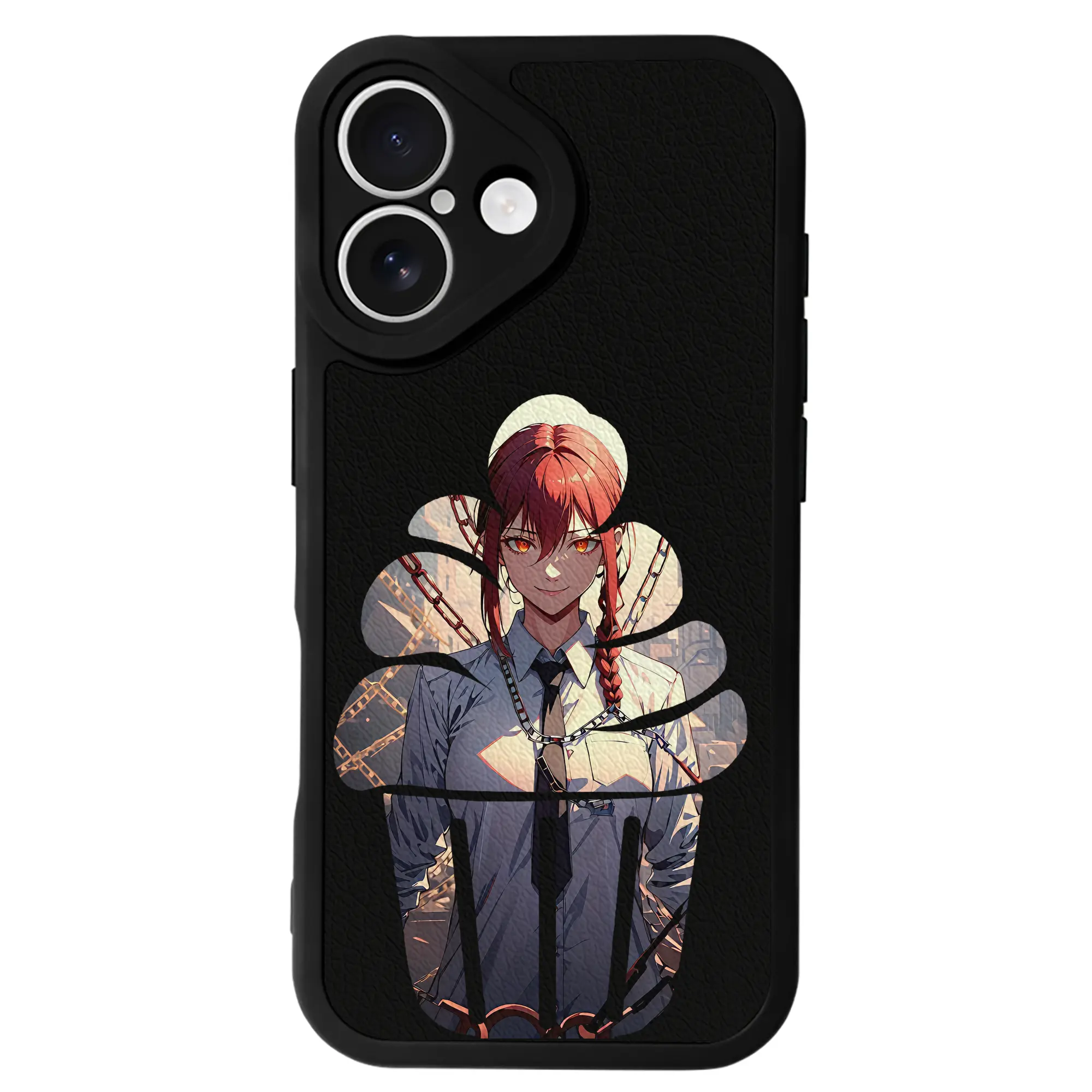 チェンソーマン グッズ,マキマ - IPhone 16シリーズ対応 ・ シリコンスマホケース ・ レザー調 ・ 高精度フィット ・ 耐衝撃 ・ ワイヤレス充電対応 ・ 精密カット